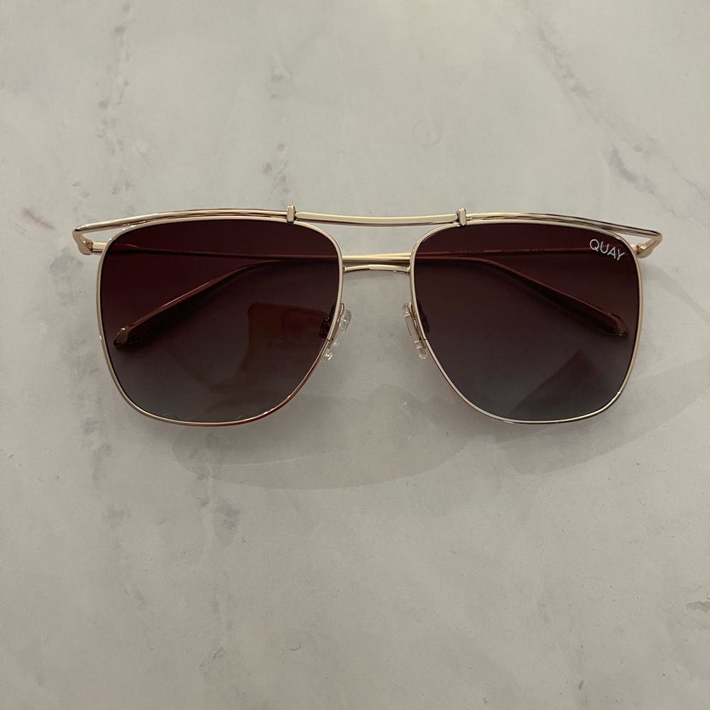 QUAY Bodega Bay Polarized Sunglasses (Gold/Brown)